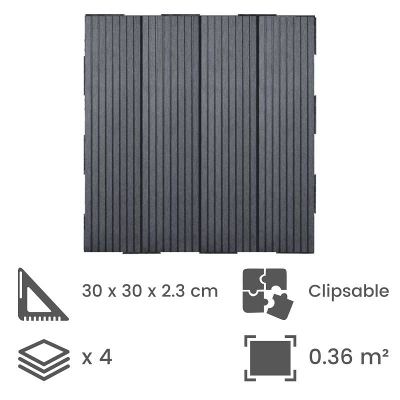 Dalle en composite Snap & Go (lot de 4) - Brun 30 x 30 cm - Snap & Go - Image 2