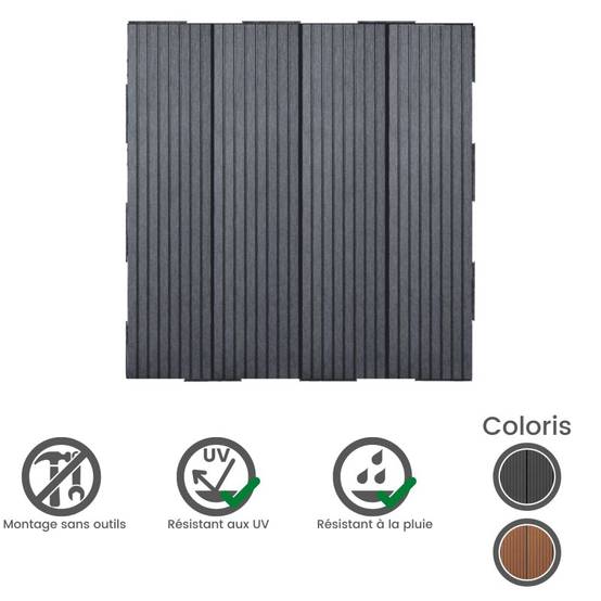 Dalle en composite Snap & Go (lot de 4) - Brun 30 x 30 cm - Snap & Go - Image 3
