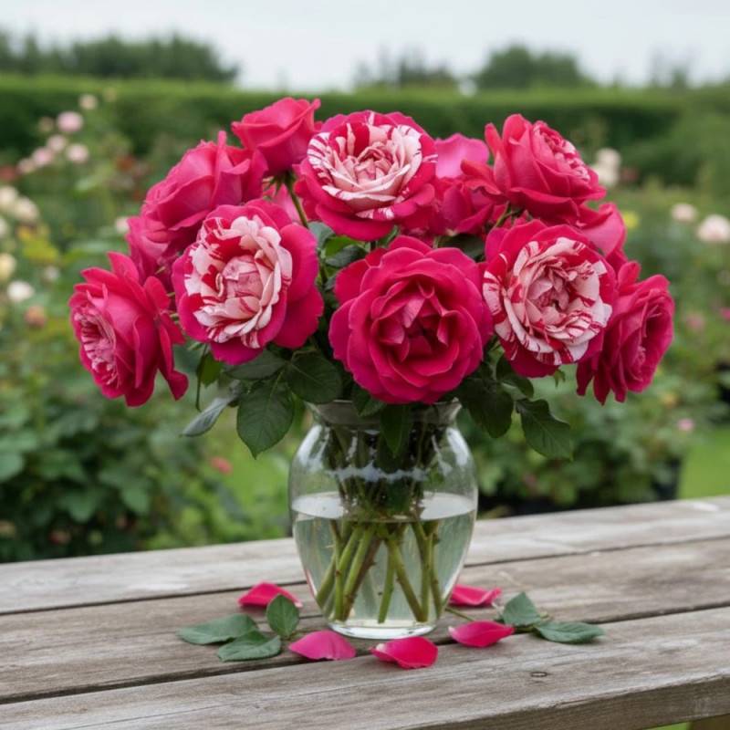 Rosier arbustif Coeur de Rockeur® Wekgobnez à fleurs Blanche - feuillage Caduc - Pot de 3L - 20/40 cm-  hauteur à maturité De 0,50 m à 1,00 m - Image 2
