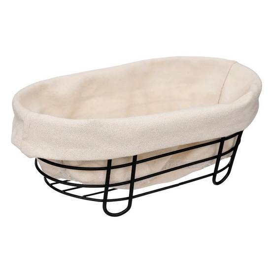 Corbeille à Pain Ovale "Bistrot" 28cm Noir & Blanc
