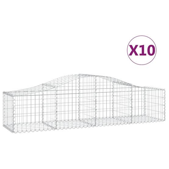Vidaxl - Paniers à gabions arqués 10 pcs 200x50x40/60 cm fer galvanisé vidaXL 3145585 - Image 2