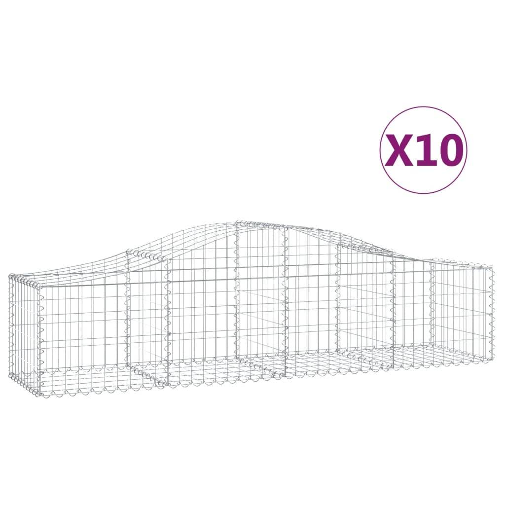 Vidaxl - Paniers à gabions arqués 10 pcs 200x50x40/60 cm fer galvanisé vidaXL 3145585 - Image 2