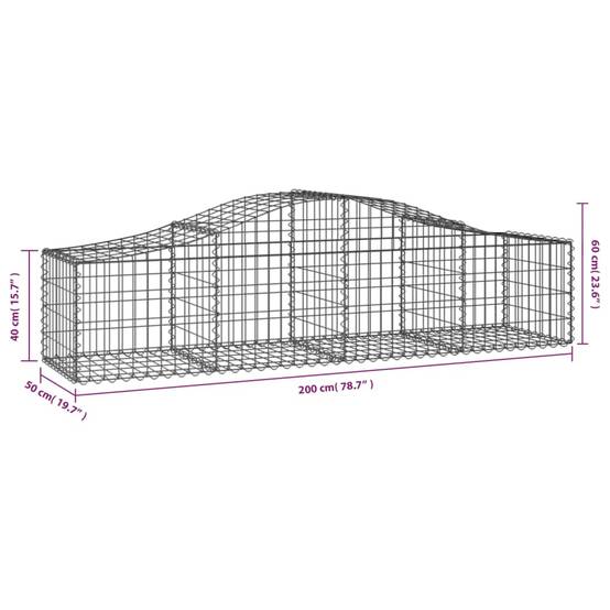 Vidaxl - Paniers à gabions arqués 10 pcs 200x50x40/60 cm fer galvanisé vidaXL 3145585 - Image 3