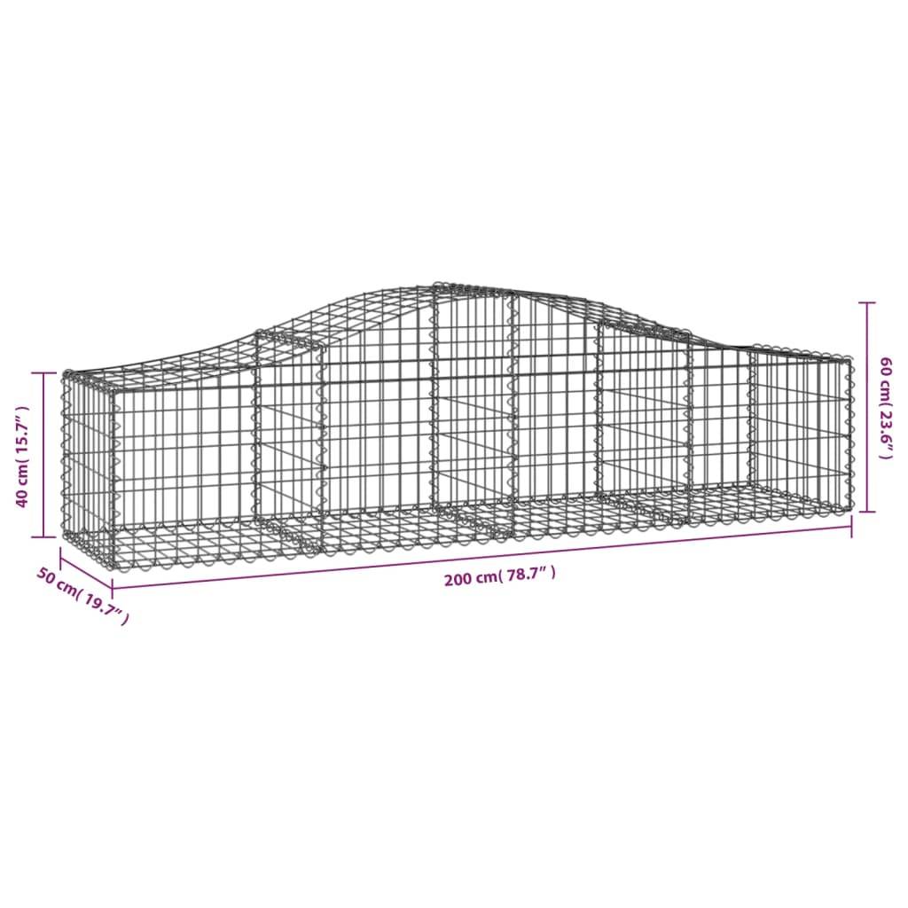Vidaxl - Paniers à gabions arqués 10 pcs 200x50x40/60 cm fer galvanisé vidaXL 3145585 - Image 3
