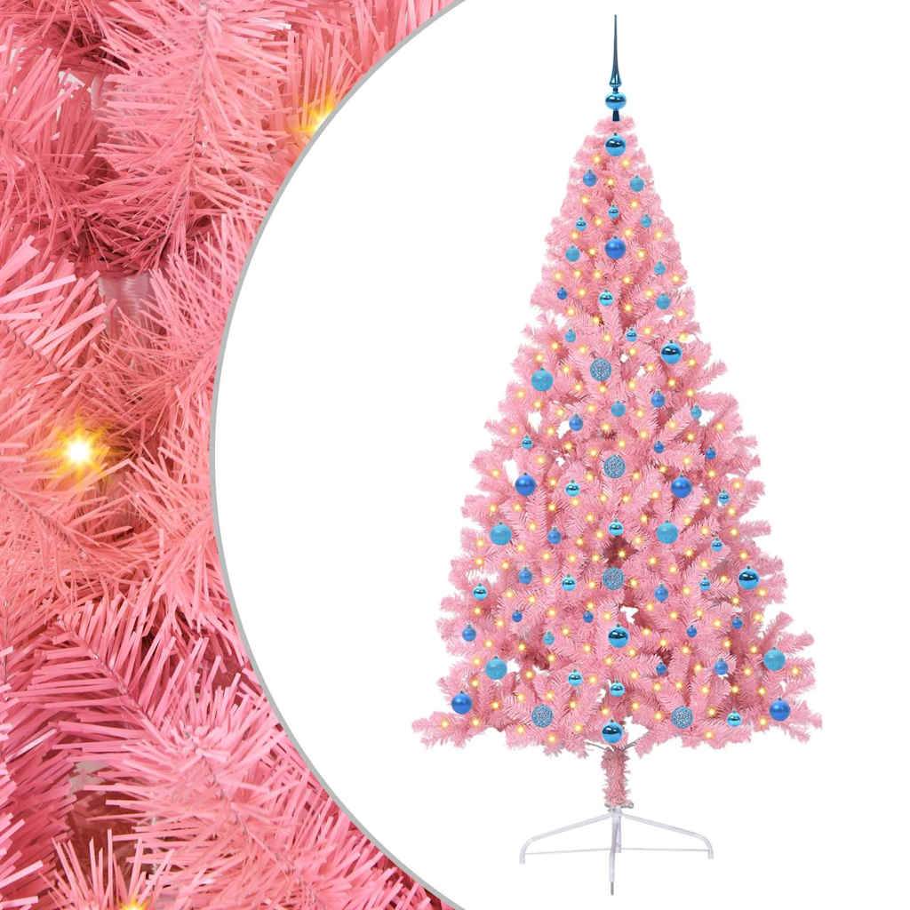 Vidaxl - Sapin de Noël artificiel pré-éclairé Rose 210 cm PVC vidaXL 3397096 - Image 2