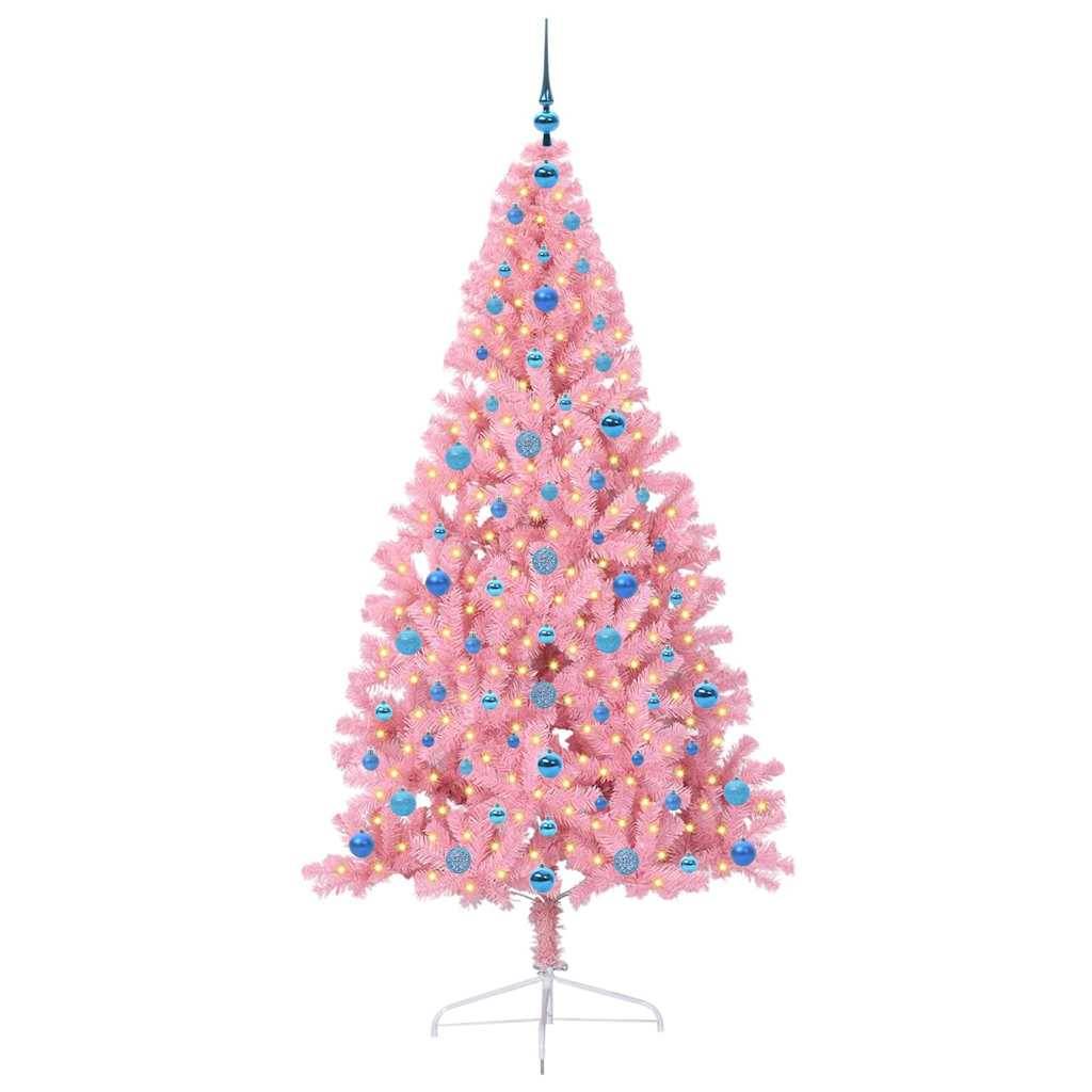 Vidaxl - Sapin de Noël artificiel pré-éclairé Rose 210 cm PVC vidaXL 3397096 - Image 4
