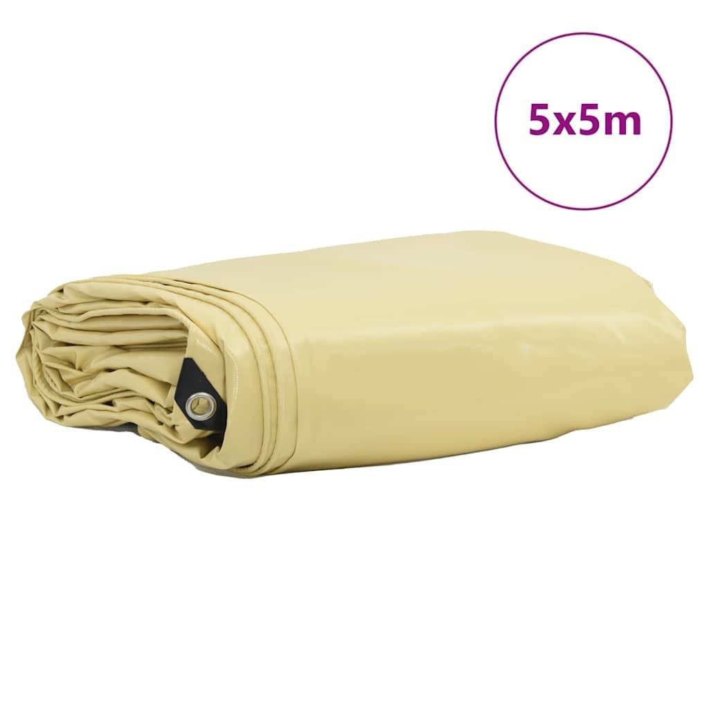 Maison Chic - Bâche de protection | Bâche 650g / m² Beige 5 x 5 m Toile avec revêtement en PVC Maison Chic - Image 1
