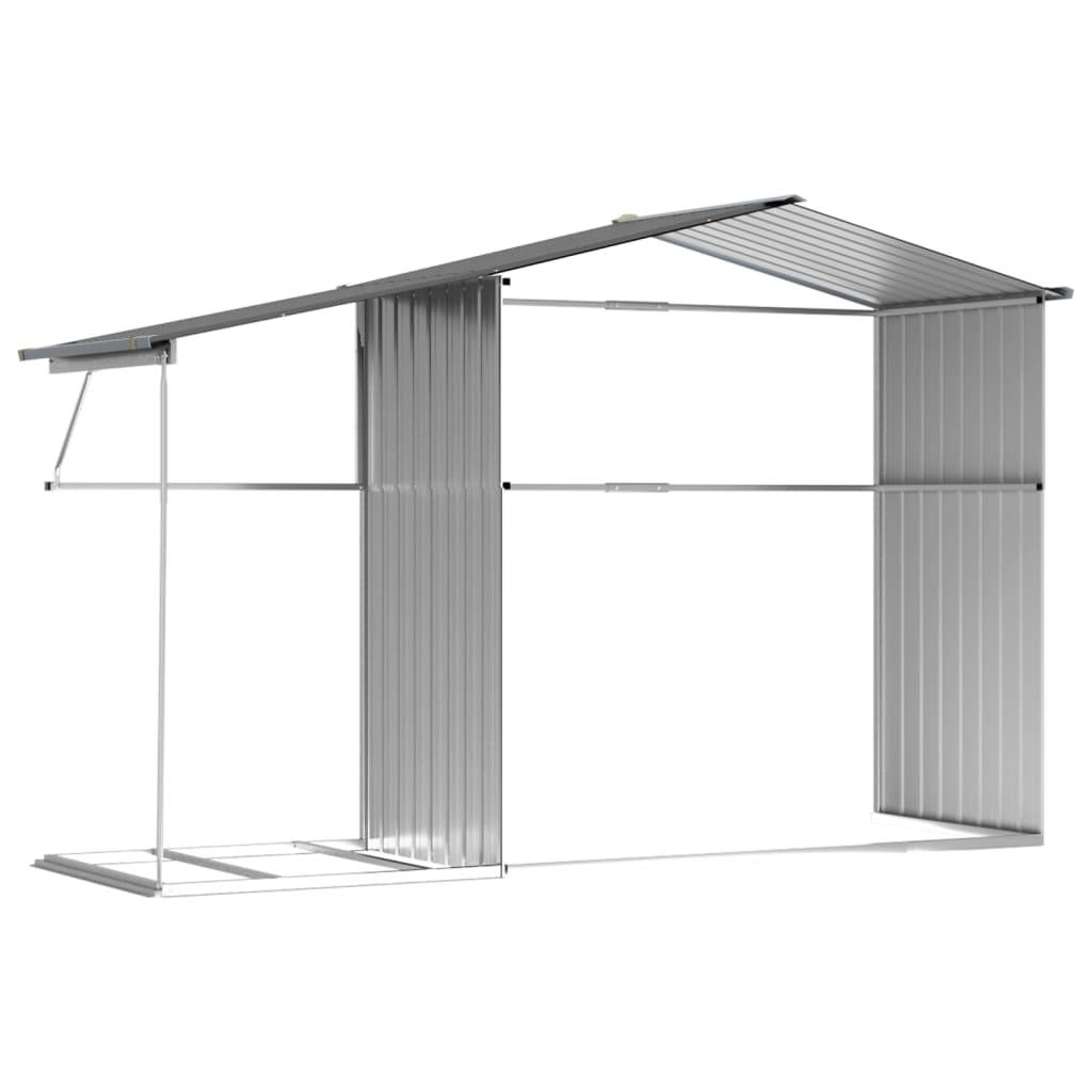 Helloshop26 - Abri de jardin cabane cabanon maison de stockage remise extérieur hangar outils robuste 277 x 192,5 x 179 cm acier galvanisé gris - Image 7