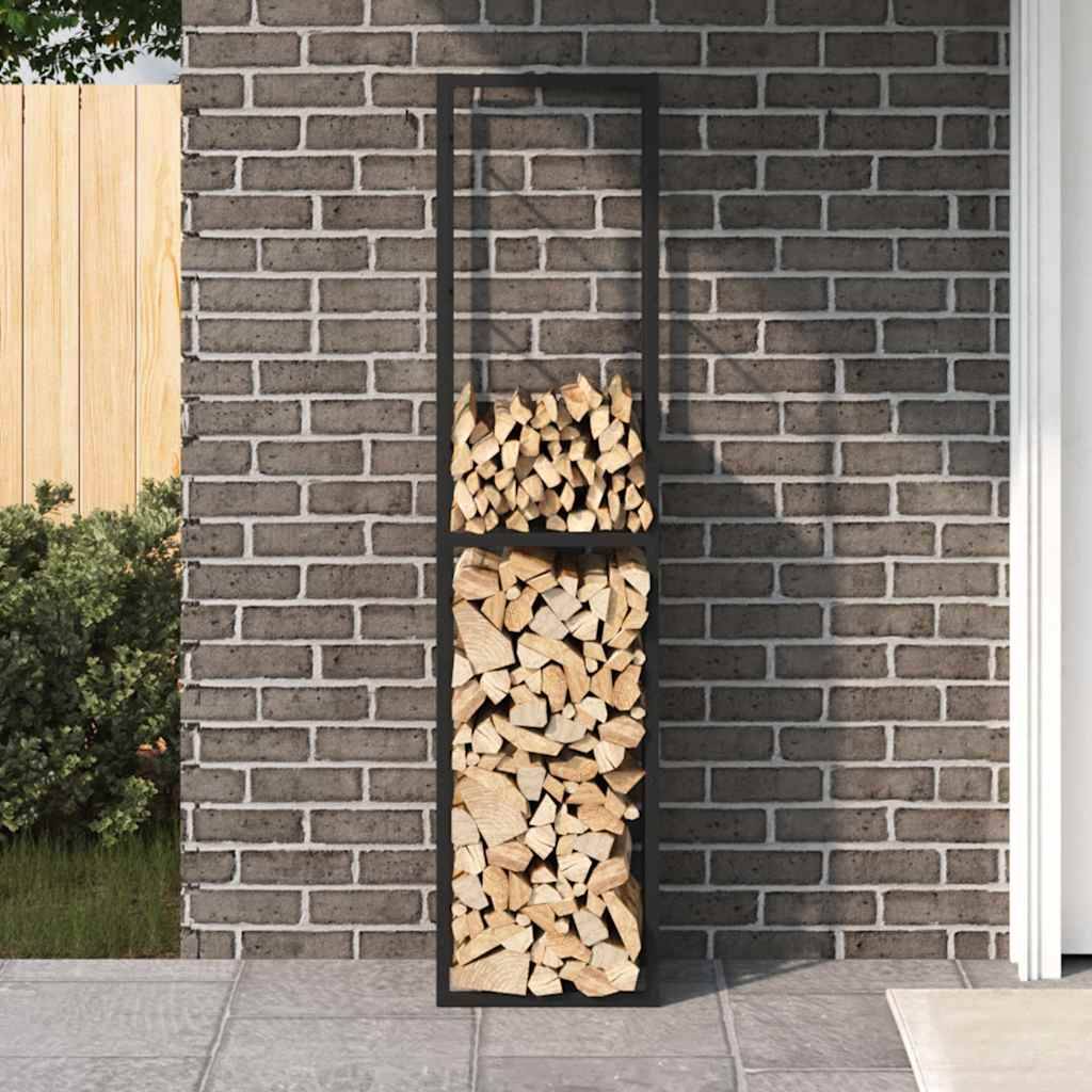 Range-bûches vertical acier pour intérieur & extérieur stockage bois poêle 50x30x209 cm - ComfortXL Outdoor Living - Image 3