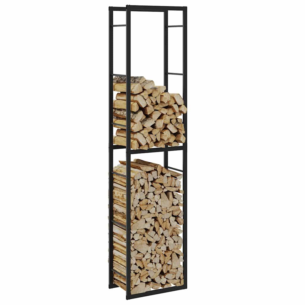 Range-bûches vertical acier pour intérieur & extérieur stockage bois poêle 50x30x209 cm - ComfortXL Outdoor Living - Image 1