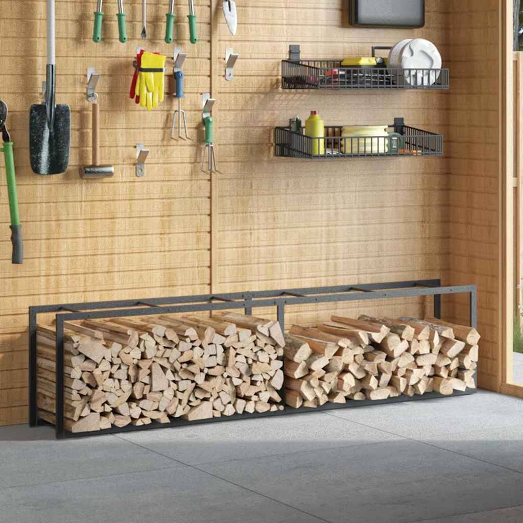 Range-bûches vertical acier pour intérieur & extérieur stockage bois poêle 50x30x209 cm - ComfortXL Outdoor Living - Image 4
