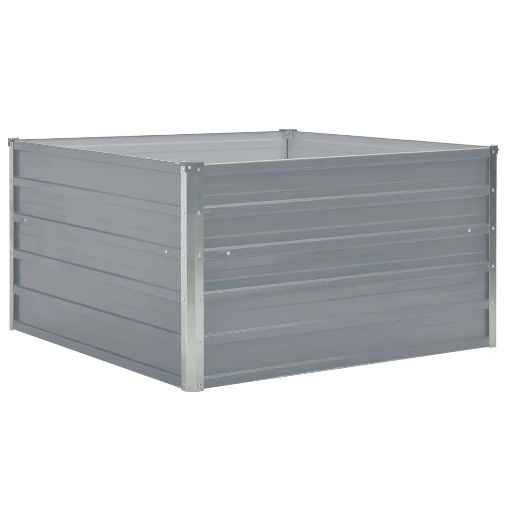 Jardinière 100 x 100 x 45 cm acier galvanisé gris - Image 1