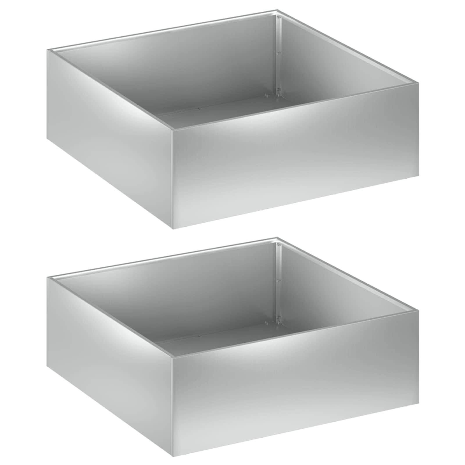 Vidaxl - Cache-pot de jardin 2 pc Argenté 40 x 40 x 20 cm vidaXL 8004991 - Image 2