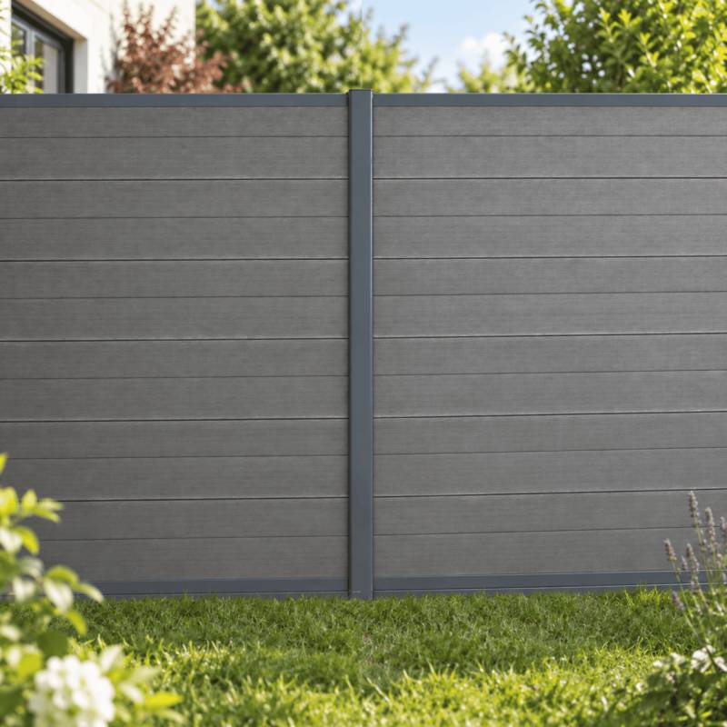 Poteau clôture aluminium multifonctions - Coloris - Gris anthracite RAL 7015, Epaisseur - 6,82 cm, Largeur - 5 cm, Longueur - 232 cm - Image 5
