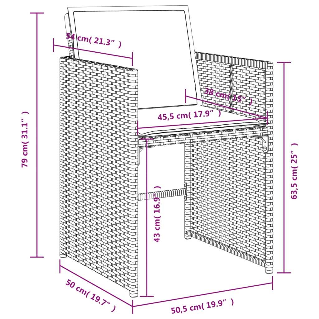 ComfortXL - Table et Chaises de Jardin 14 Convives en Poly Rotin Gris, Ensemble Encastrable Gain de Place, Coussins Anthracite – ComfortXL Outdoor Living - Image 9