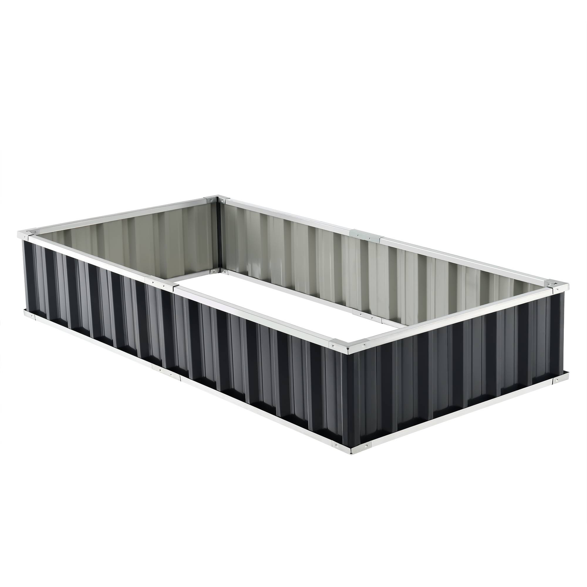 Jardinière Zevenaar rectangulaire acier galvanisé 174 x 90 x 30 cm anthracite [en.casa] - Image 4