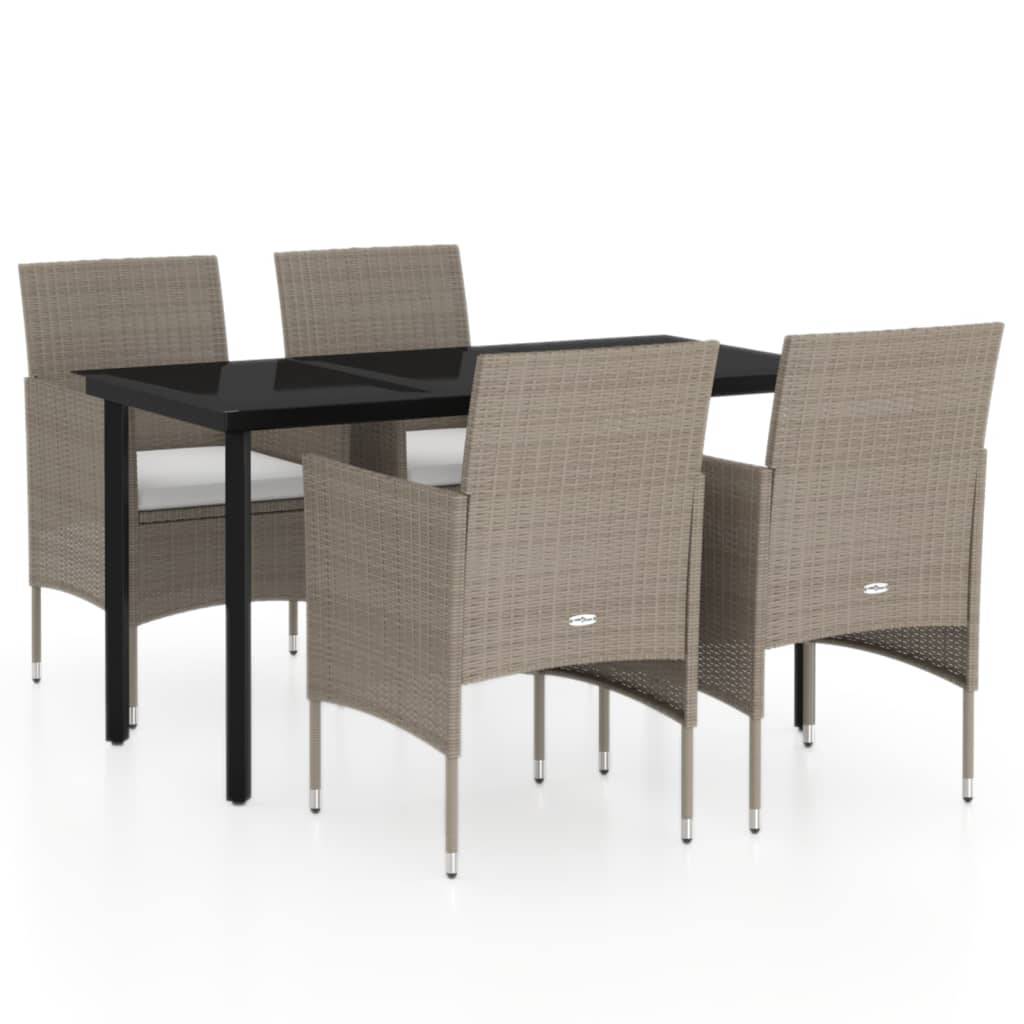 ComfortXL - Table et Chaises de Jardin 4 Pers Résine Tressée Acier Extérieur Beige 5 pcs – ComfortXL Outdoor Living - Image 2