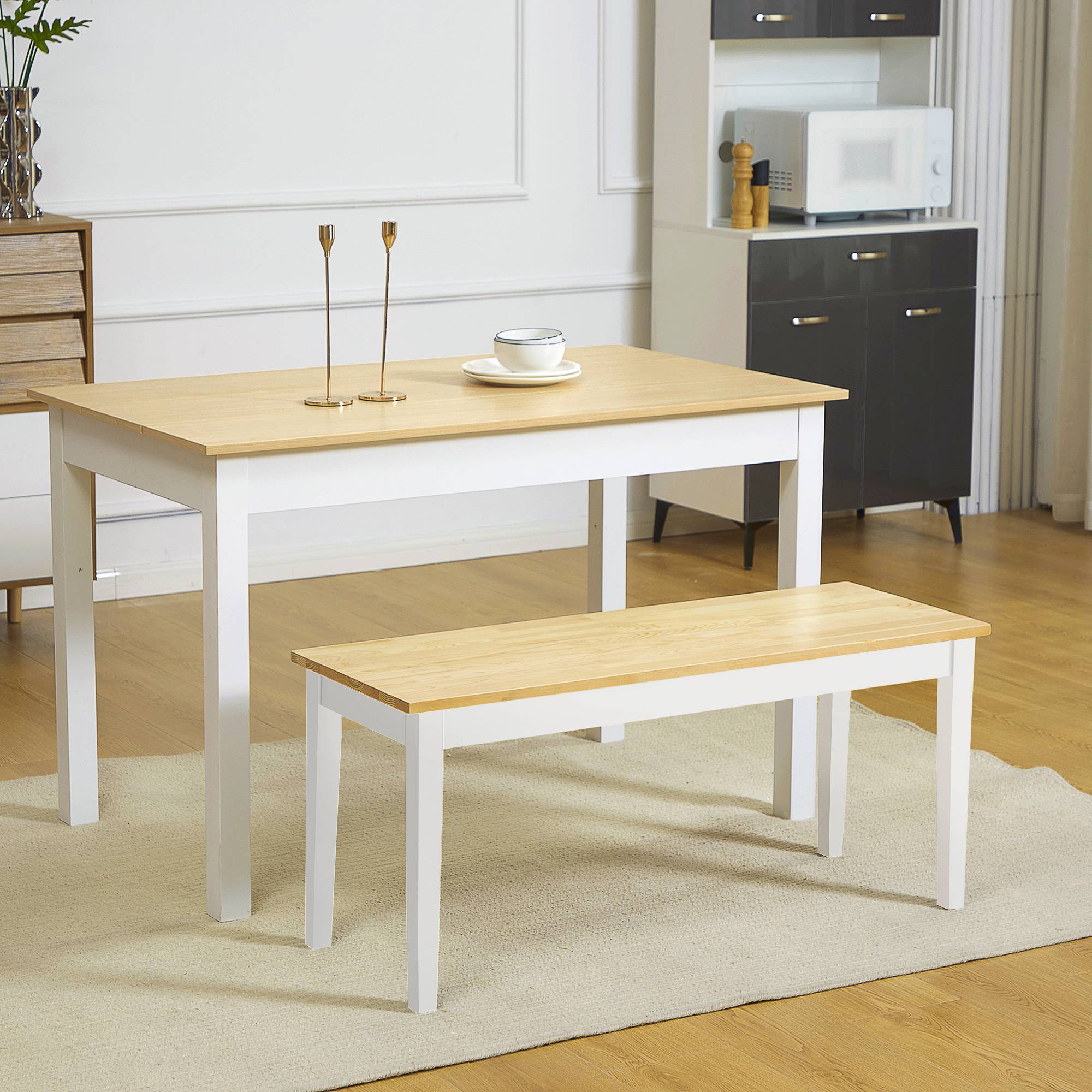 PANGIVO - Banc bois de pin blanc 102 x 36 x 45 cm - PANGIVO - Image 2
