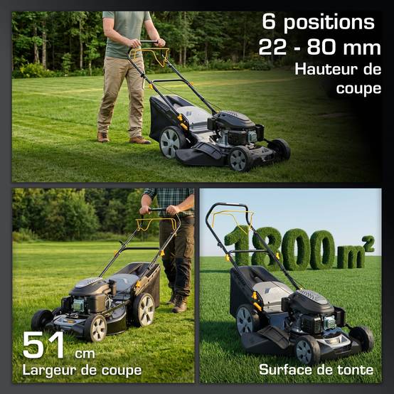 Alpina - Tondeuse AL5 51 SAQ, 166cc, largeur 51cm, bac 60L, 4 en 1 - ALPINA - Image 4
