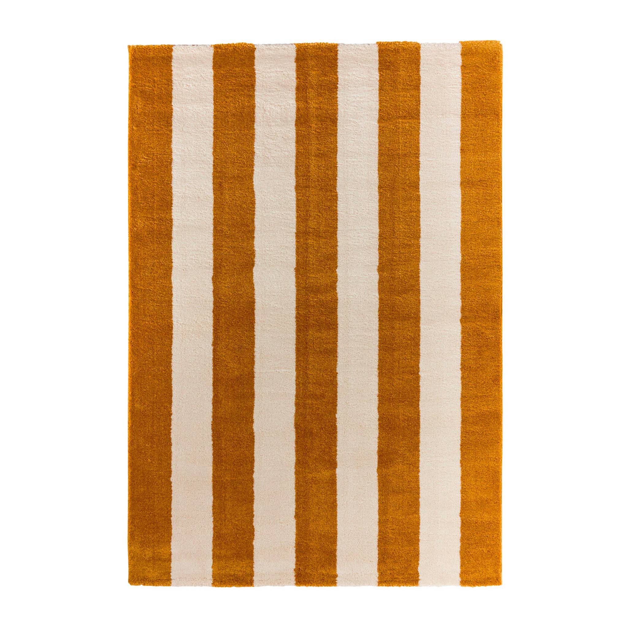 Tapis intérieur rayures ocre et blanc 200x280cm - Pablo | sweeek - Image 2