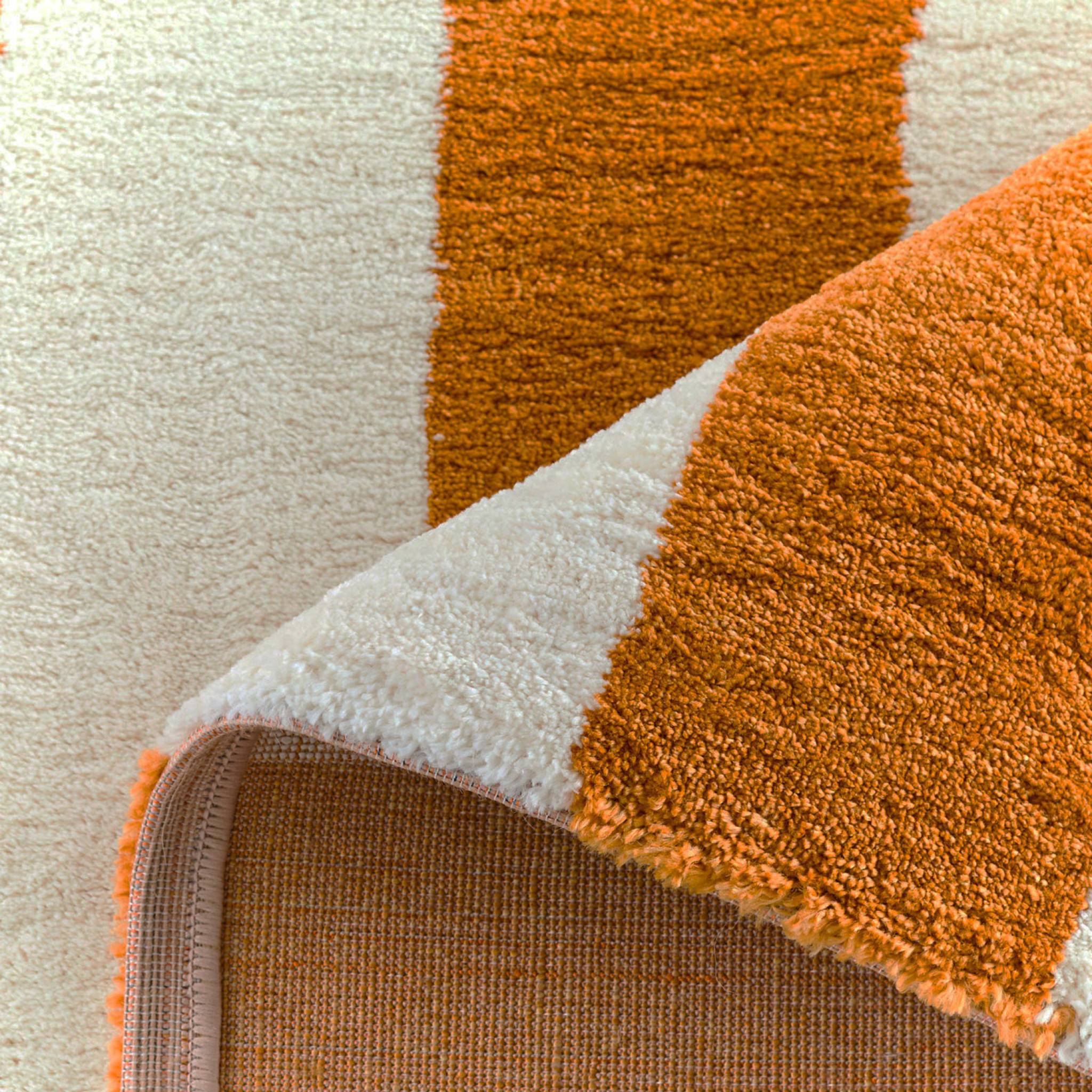 Tapis intérieur rayures ocre et blanc 200x280cm - Pablo | sweeek - Image 3