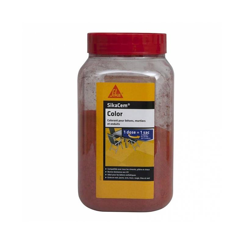Colorant en poudre pour ciment, chaux et plâtre Sikacem Color 400g - Ocre SIKA