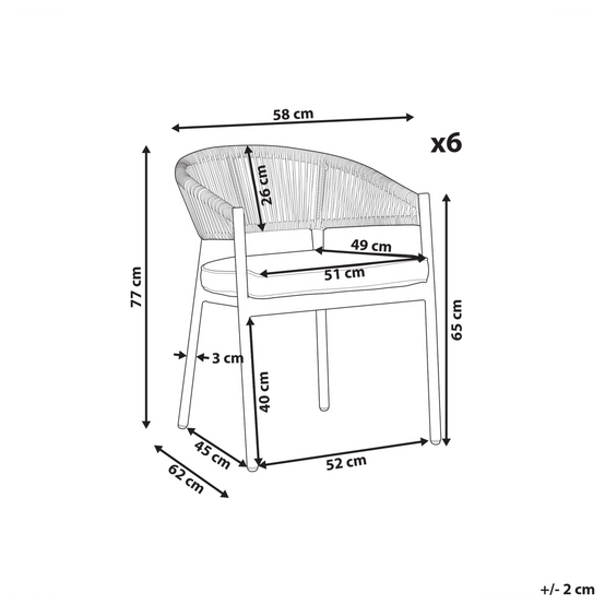 Chaise de jardin Aluminium Marron FLAVIA - Beliani - Image 3