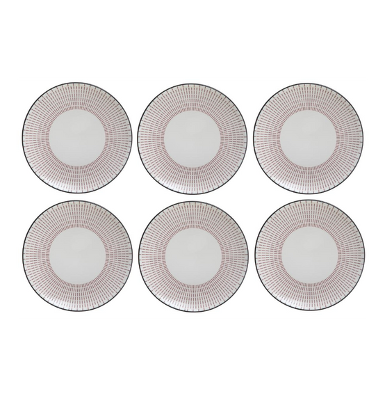 Set de 6 assiettes plates Lunis - D 27 cm - Rouge - Image 1