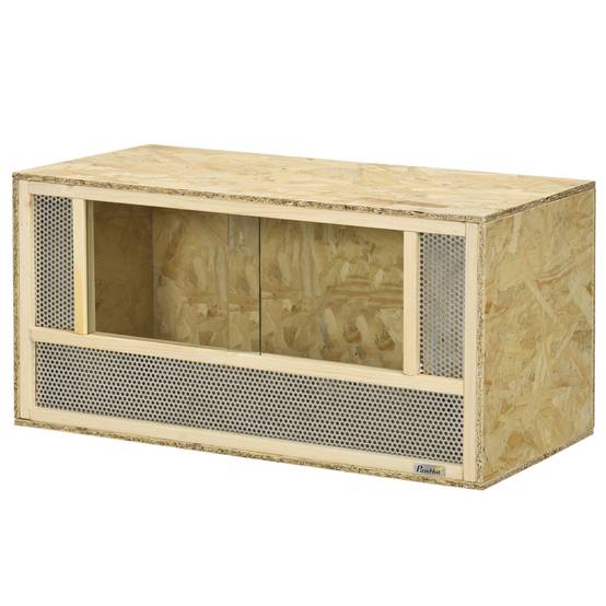 Terrarium Reptiles Bois OSB Maison Portes Verre Coulissantes 80x40cm - ComfortXL Outdoor Living - Image 2