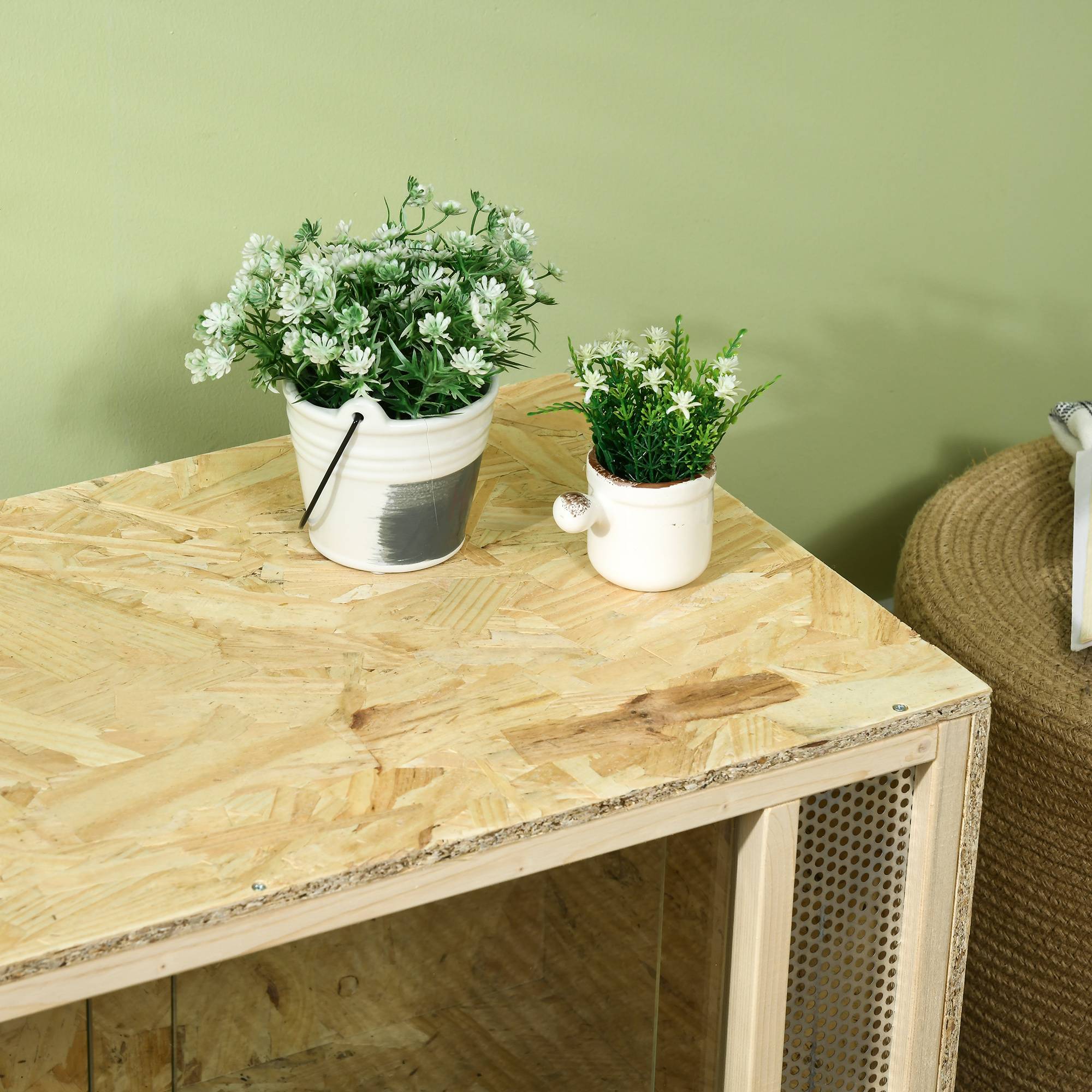 Terrarium Reptiles Bois OSB Maison Portes Verre Coulissantes 80x40cm - ComfortXL Outdoor Living - Image 10