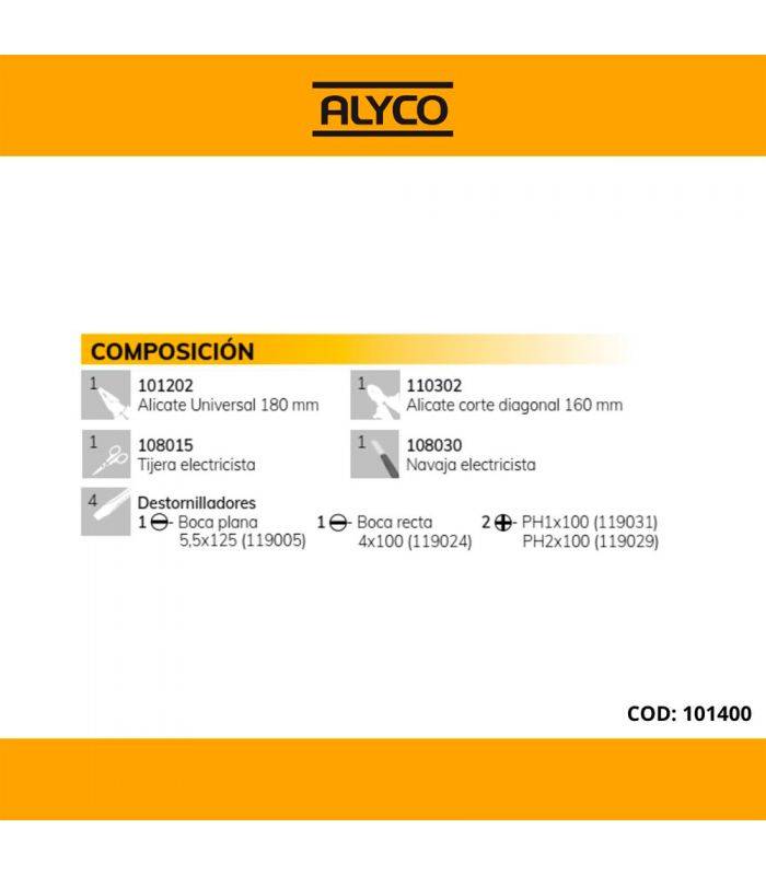 Set 9 outils dans housse en nylon ALYCO 101400 - Image 2
