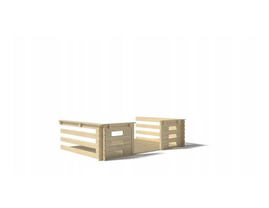 Altanka - Terrasse en bois avec balustrade pour abri en bois - 9m2 - 3m x 3m - couleur: naturel - DOM395 - ALTANKA - Image 3