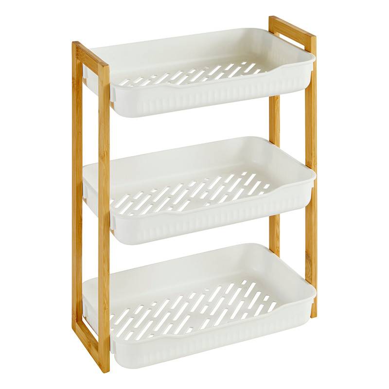 Etagère petit format 3 niveaux blanc bambou Natureo 5five - Image 1