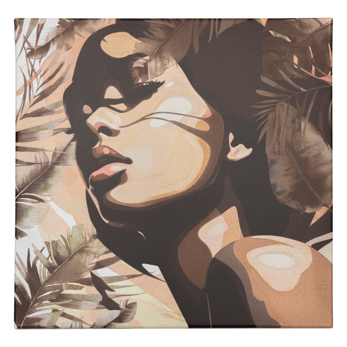 Atmosphera - Lot de 5 toiles imprimées nuance Marron et Beige - Image 2