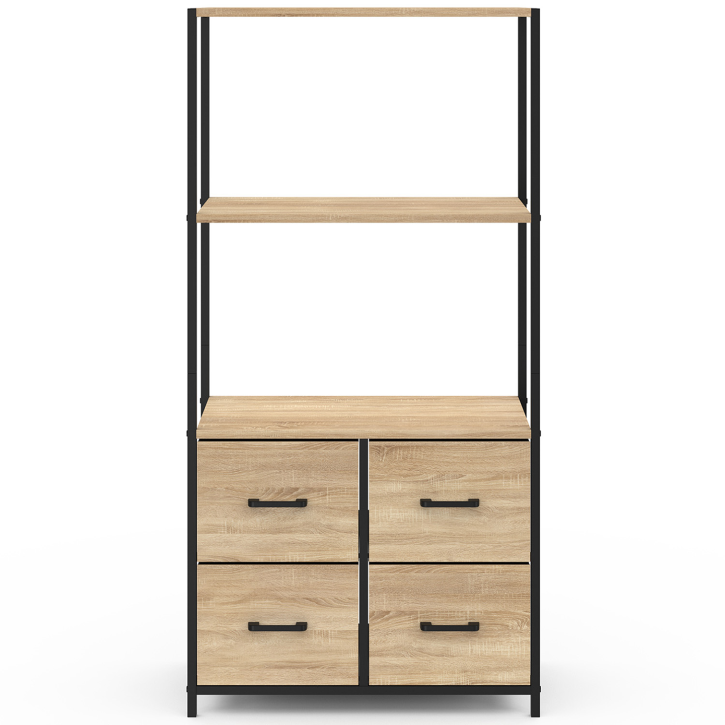 Etagère 3 niveaux avec 4 tiroirs en tissu UTAH 120 cm meuble de rangement design industriel - Image 3