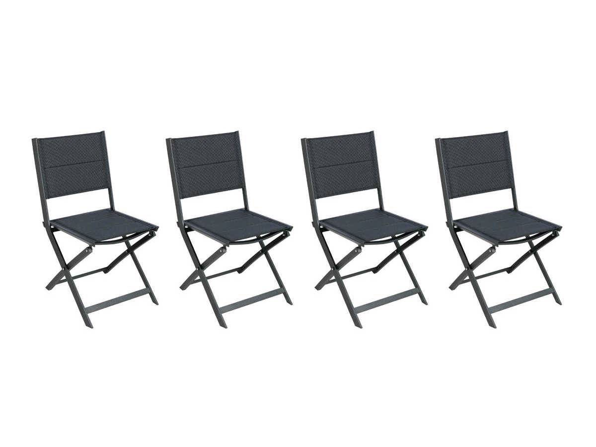 Hesperide - Lot de 4 chaises de jardin pliables Poivre et Graphite Allure - Hespéride - Image 1