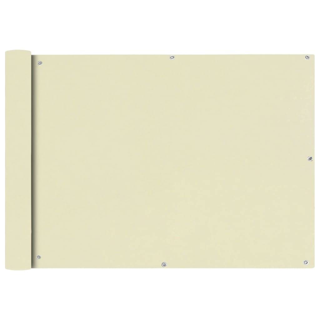 Helloshop26 - Écran de balcon brise pare vue protection confidentialité en tissu oxford 75 x 400 cm crème - Image 1