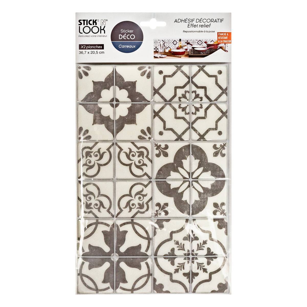 Atmosphera - Lot de 2 stickers carrelages carrelages gris - Atmosphera Créateur d'intérieur - Image 2