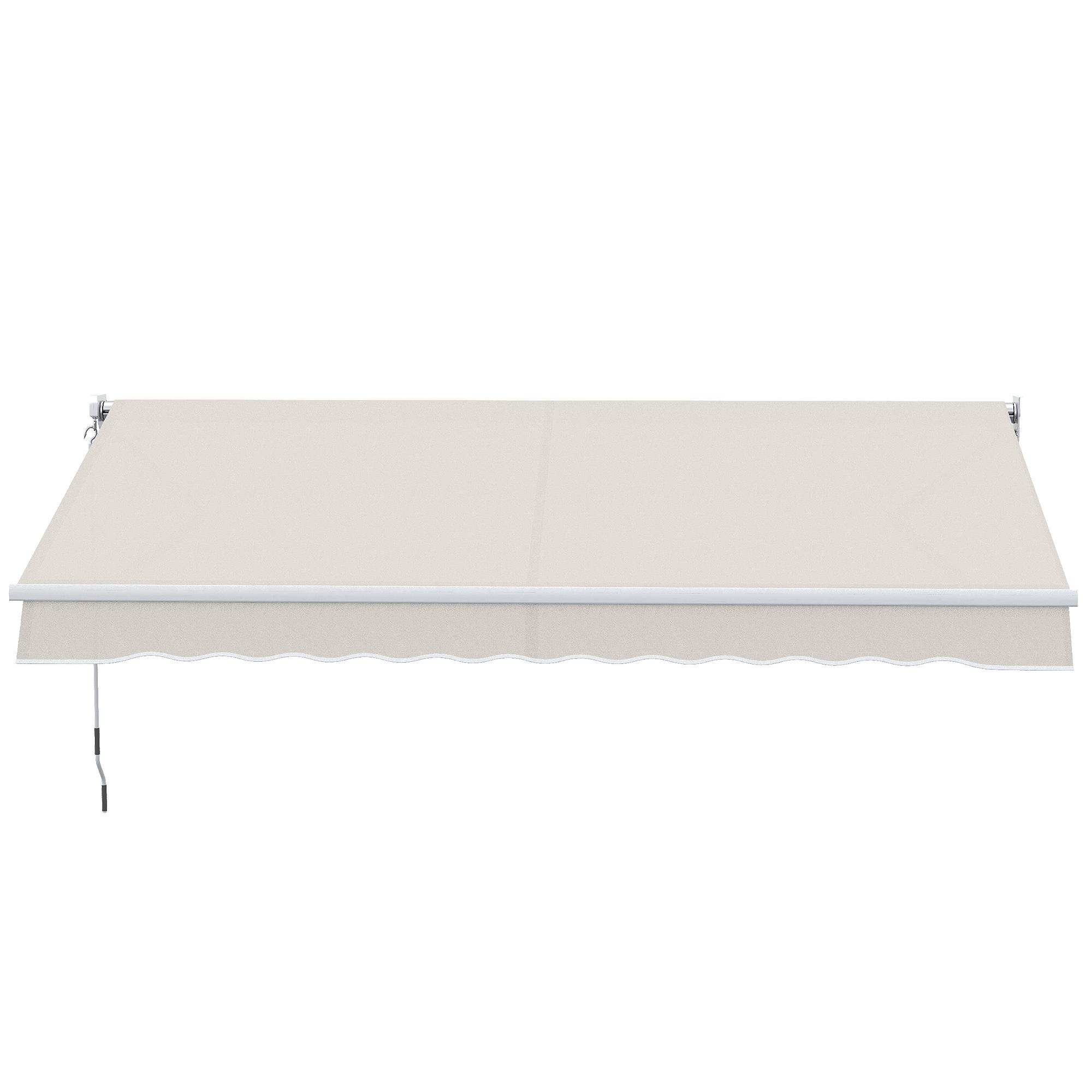 Store mural à ouverture manuelle, aluminium et polyester, protection UV50+, pour usage extérieur avec manivelle, 200 x 295 cm, blanc crème - Image 10