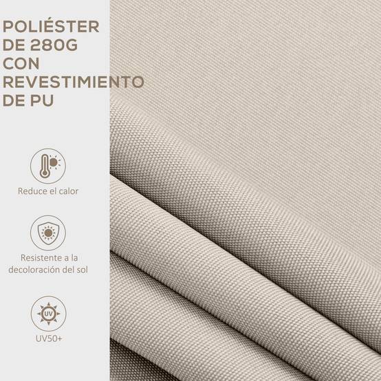 Store mural à ouverture manuelle, aluminium et polyester, protection UV50+, pour usage extérieur avec manivelle, 200 x 295 cm, blanc crème - Image 6