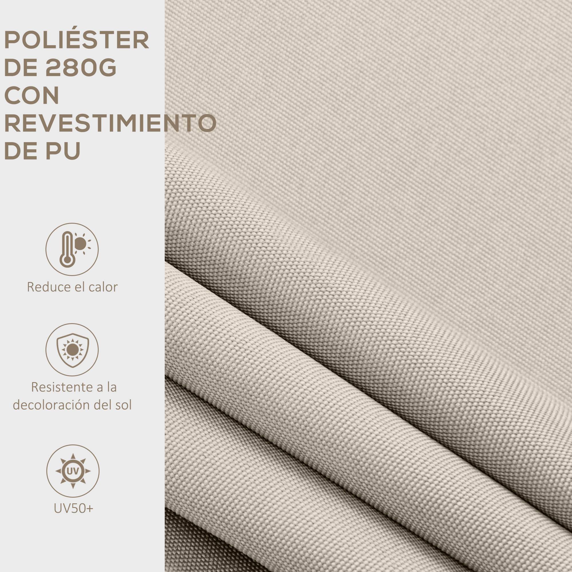 Store mural à ouverture manuelle, aluminium et polyester, protection UV50+, pour usage extérieur avec manivelle, 200 x 295 cm, blanc crème - Image 6