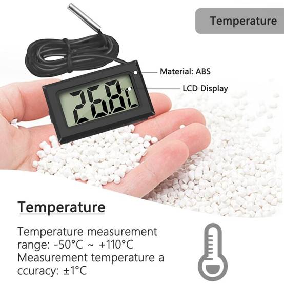 Thermomètre numérique LCD pour réfrigérateur avec sonde étanche, lot de 4, noir-Lytech - Image 2