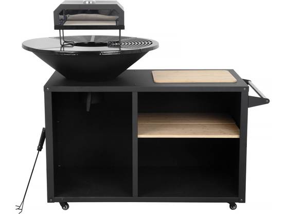 Barbecue Plancha Brasero Avec Four à Pizza "maréchal" - ø 81 Cm - Noir -habitat Et Jardin - Image 1