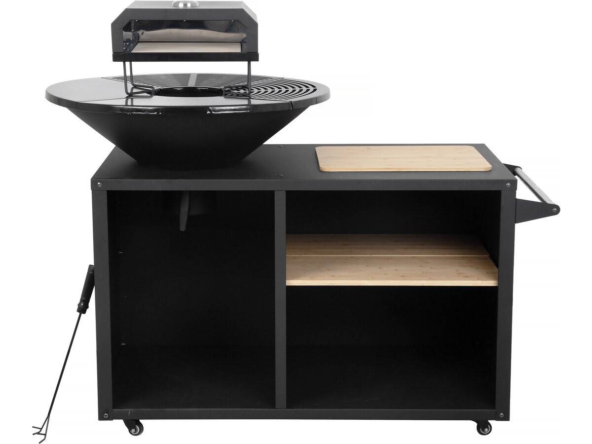 Barbecue Plancha Brasero Avec Four à Pizza "maréchal" - ø 81 Cm  - Noir -habitat Et Jardin - Image 1