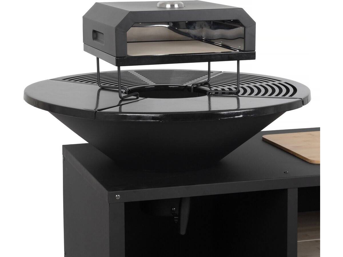 Barbecue Plancha Brasero Avec Four à Pizza "maréchal" - ø 81 Cm - Noir -habitat Et Jardin - Image 4