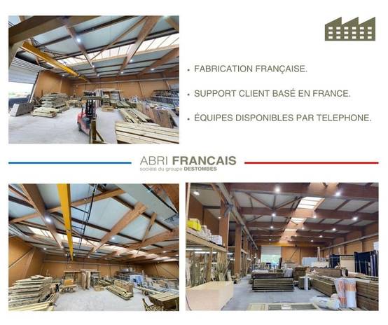 Abri Français - ABRI DE JARDIN bois autoclave 27mm - 4,34x2,64m / 11m2 - Bac acier - Plancher bois - Image 7