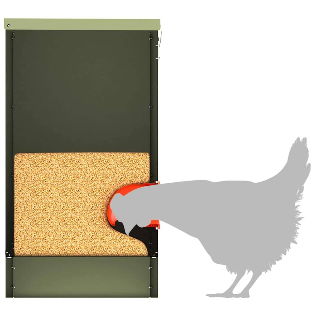 Distributeur Grain Poule Métal Extérieur 25kg Olive - ComfortXL Outdoor Living - Image 8