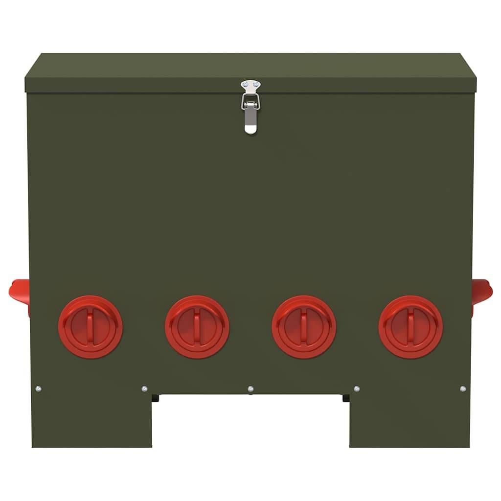 Distributeur Grain Poule Métal Extérieur 25kg Olive - ComfortXL Outdoor Living - Image 4