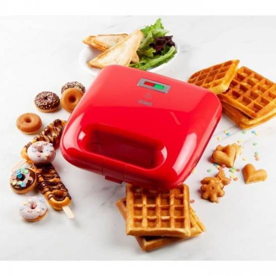 Appareil - Machine a Croque Monsieur DOMO - DO9242W - - 5 en 1 - 5 jeux de plaques anti-adhésives interchangeables - 750W - Image 2