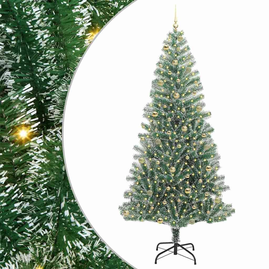 ComfortXL - Grand Sapin de Noël Artificiel Enneigé 240 cm, Kit Complet avec 120 Boules et Guirlande LED USB – ComfortXL Outdoor Living - Image 2